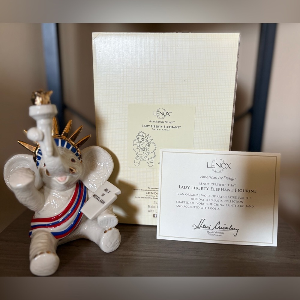 Lenox Lady Liberty Elephant Figurine